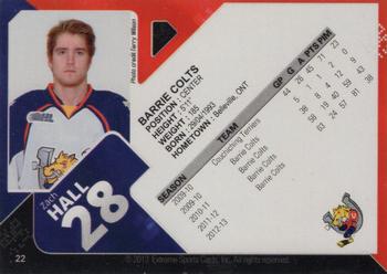 2013-14 Extreme Barrie Colts (OHL) #22 Zach Hall Back