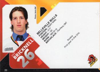 2013-14 Extreme Belleville Bulls (OHL) #20 Jake Bricknell Back