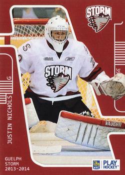 2013-14 M&T Printing Guelph Storm (OHL) #A-13 Justin Nichols Front