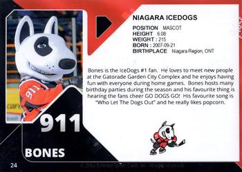 2013-14 Extreme Niagara IceDogs (OHL) #24 Bones Back