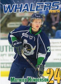 2013-14 BD's Mongolian Grill Plymouth Whalers (OHL) #8 Mathieu Henderson Front