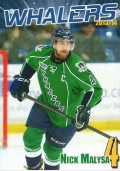 2013-14 BD's Mongolian Grill Plymouth Whalers (OHL) #12 Nick Malysa Front