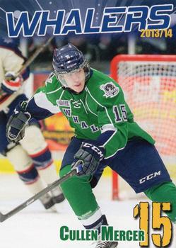 2013-14 BD's Mongolian Grill Plymouth Whalers (OHL) #13 Cullen Mercer Front