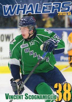 2013-14 BD's Mongolian Grill Plymouth Whalers (OHL) #19 Vincent Scognamiglio Front