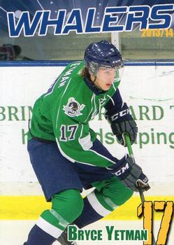 2013-14 BD's Mongolian Grill Plymouth Whalers (OHL) #24 Bryce Yetman Front