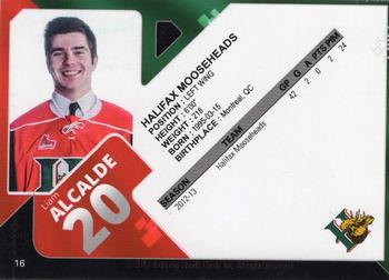 2013-14 Extreme Halifax Mooseheads (QMJHL) #16 Liam Alcalde Back
