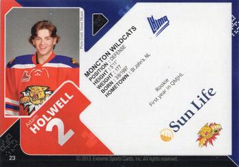 2013-14 Extreme Moncton Wildcats (QMJHL) #23 Adam Holwell Back