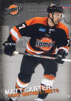 2013-14 Choice Fort Wayne Komets (ECHL) Update #21 Matt Carter Front