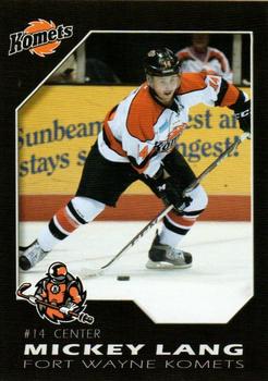 2013-14 Fort Wayne Komets (ECHL) #4 Mickey Lang Front