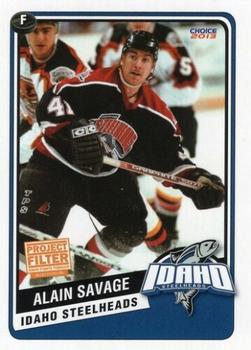2013-14 Choice Idaho Steelheads (ECHL) 20 Greats #16 Alain Savage Front