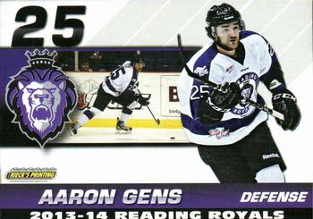 2013-14 Rieck's Printing Reading Royals (ECHL) #15 Aaron Gens Front