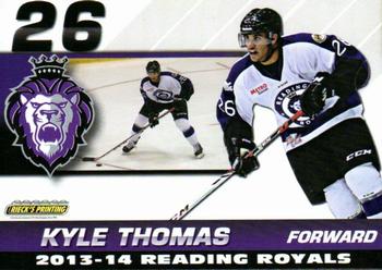 2013-14 Rieck's Printing Reading Royals (ECHL) #23 Kyle Thomas Front