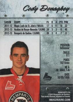 2013-14 Quebec Remparts (QMJHL) #NNO Cody Donaghey Back