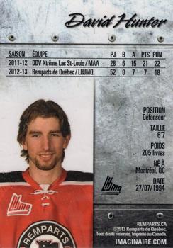2013-14 Quebec Remparts (QMJHL) #NNO David Hunter Back