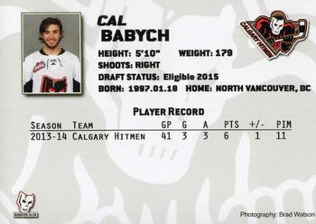 2013-14 Calgary Hitmen (WHL) #NNO Cal Babych Back
