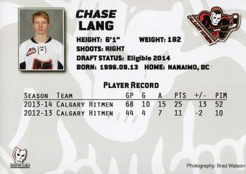 2013-14 Calgary Hitmen (WHL) #NNO Chase Lang Back