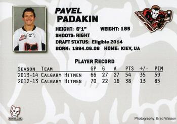 2013-14 Calgary Hitmen (WHL) #NNO Pavlo Padakin Back