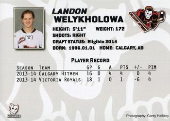 2013-14 Calgary Hitmen (WHL) #NNO Landon Welykholowa Back