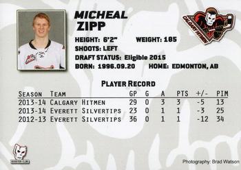 2013-14 Calgary Hitmen (WHL) #NNO Michael Zipp Back