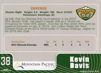 2013-14 Grandstand Everett Silvertips (WHL) #NNO Kevin Davis Back