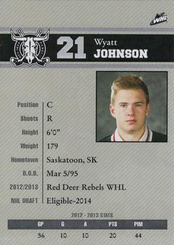 2013-14 Red Deer Rebels (WHL) #NNO Wyatt Johnson Back