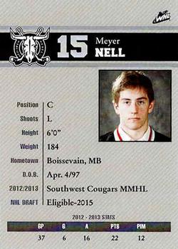 2013-14 Red Deer Rebels (WHL) #NNO Meyer Nell Back