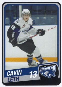 2013-14 Swift Current Broncos (WHL) #4 Cavin Leth Front