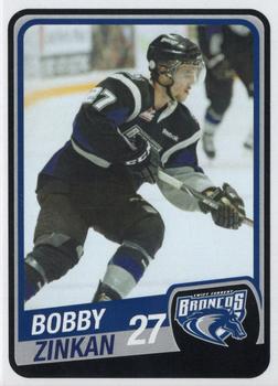 2013-14 Swift Current Broncos (WHL) #22 Bobby Zinkan Front