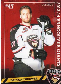 2013-14 Vancouver Giants (WHL) #NNO Dalton Thrower Front