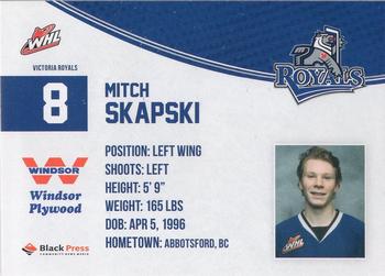 2013-14 Victoria Royals (WHL) #9 Mitch Skapski Back