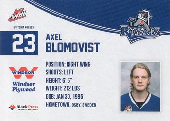 2013-14 Victoria Royals (WHL) #12 Axel Blomqvist Back