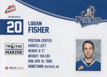 2013-14 Victoria Royals (WHL) #13 Logan Fisher Back