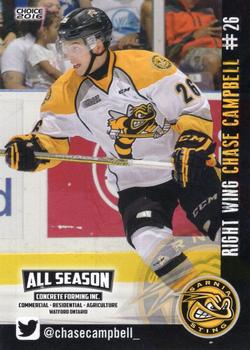 2015-16 Choice Sarnia Sting (OHL) #19 Chase Campbell Front