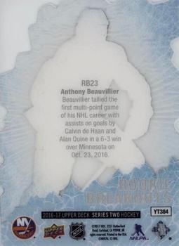 2016-17 Upper Deck - Rookie Breakouts #RB23 Anthony Beauvillier Back