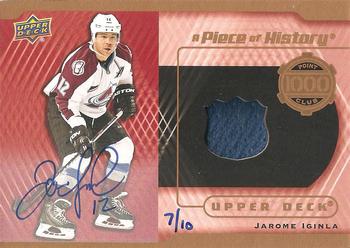 2016-17 Upper Deck - A Piece of History 1000 Point Club Autographed #PC-JI Jarome Iginla Front