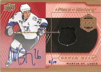 2016-17 Upper Deck - A Piece of History 1000 Point Club Autographed #PC-MS Martin St. Louis Front
