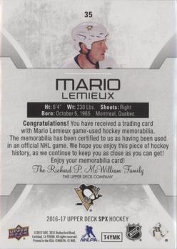 2016-17 SPx - Material Red #35 Mario Lemieux Back