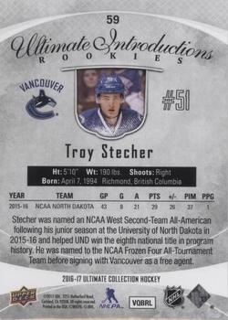2016-17 Upper Deck Ultimate Collection #59 Troy Stecher Back
