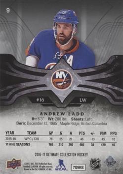 2016-17 Upper Deck Ultimate Collection #9 Andrew Ladd Back