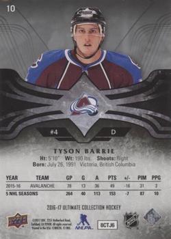 2016-17 Upper Deck Ultimate Collection #10 Tyson Barrie Back