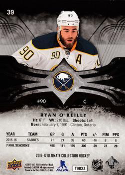 2016-17 Upper Deck Ultimate Collection #39 Ryan O'Reilly Back