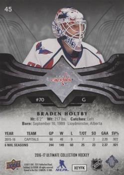 2016-17 Upper Deck Ultimate Collection #45 Braden Holtby Back