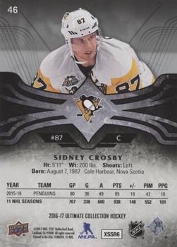 2016-17 Upper Deck Ultimate Collection #46 Sidney Crosby Back