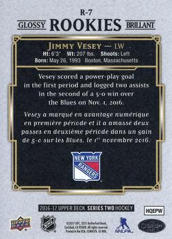 2016-17 Upper Deck - 2016-17 O-Pee-Chee Update Glossy Rookies #R-7 Jimmy Vesey Back