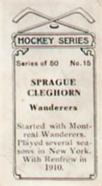 1912-13 Imperial Tobacco Hockey Series (C57) #15 Sprague Cleghorn Back
