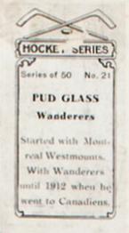1912-13 Imperial Tobacco Hockey Series (C57) #21 Pud Glass Back