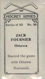 1912-13 Imperial Tobacco Hockey Series (C57) #36 Jack Fournier Back