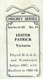 1912-13 Imperial Tobacco Hockey Series (C57) #41 Lester Patrick Back