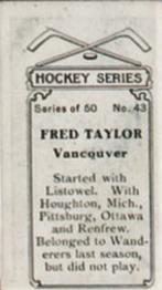 1912-13 Imperial Tobacco Hockey Series (C57) #43 Fred Taylor Back