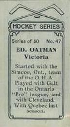 1912-13 Imperial Tobacco Hockey Series (C57) #47 Ed Oatman Back